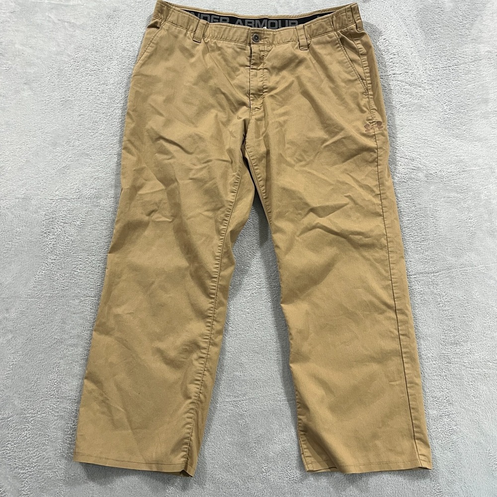 Under Armour Pants Mens 40x29 Beige Performance Tech Golf Chino